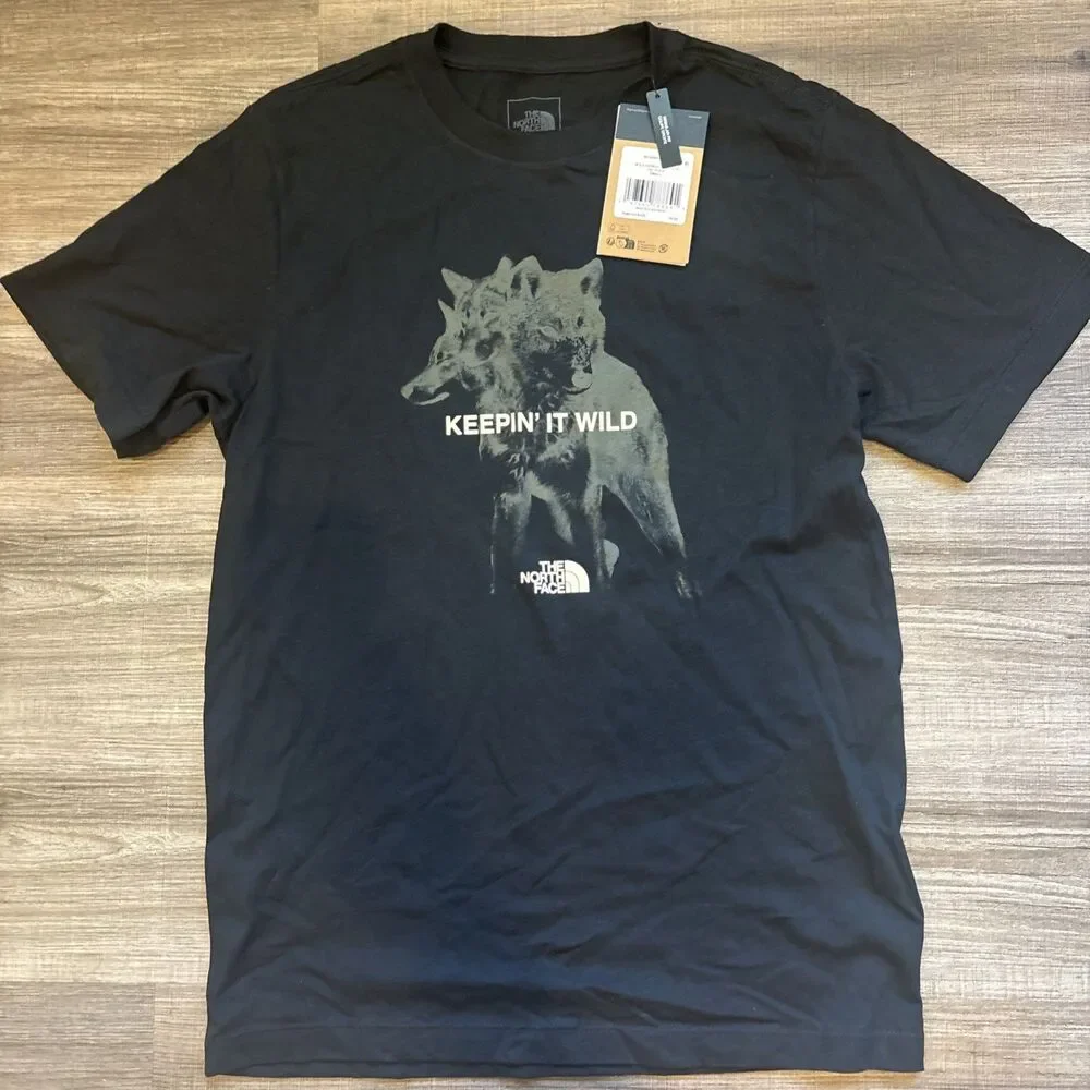 NWT THE NORTH FACE MENS WOLVES TOP SHORT SLEEVE T-SHIRT SMALL BLACK